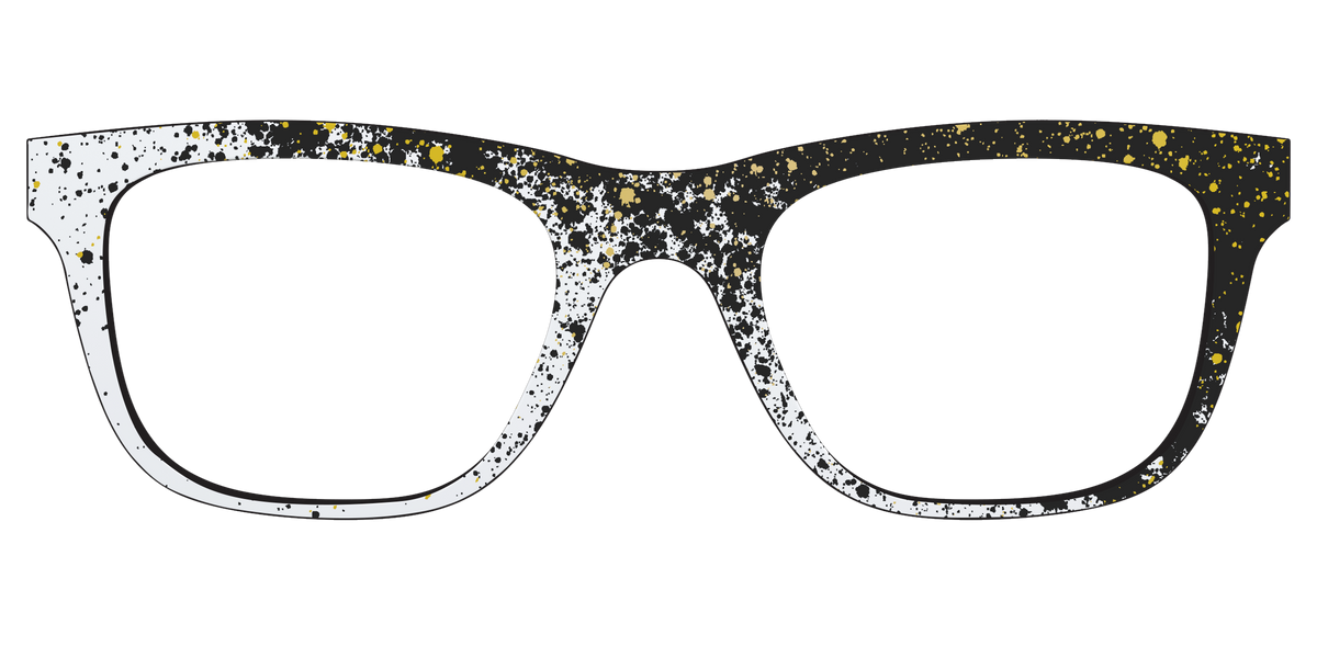 The Black & White Splatter - Front Top Image - Pair Eyewear