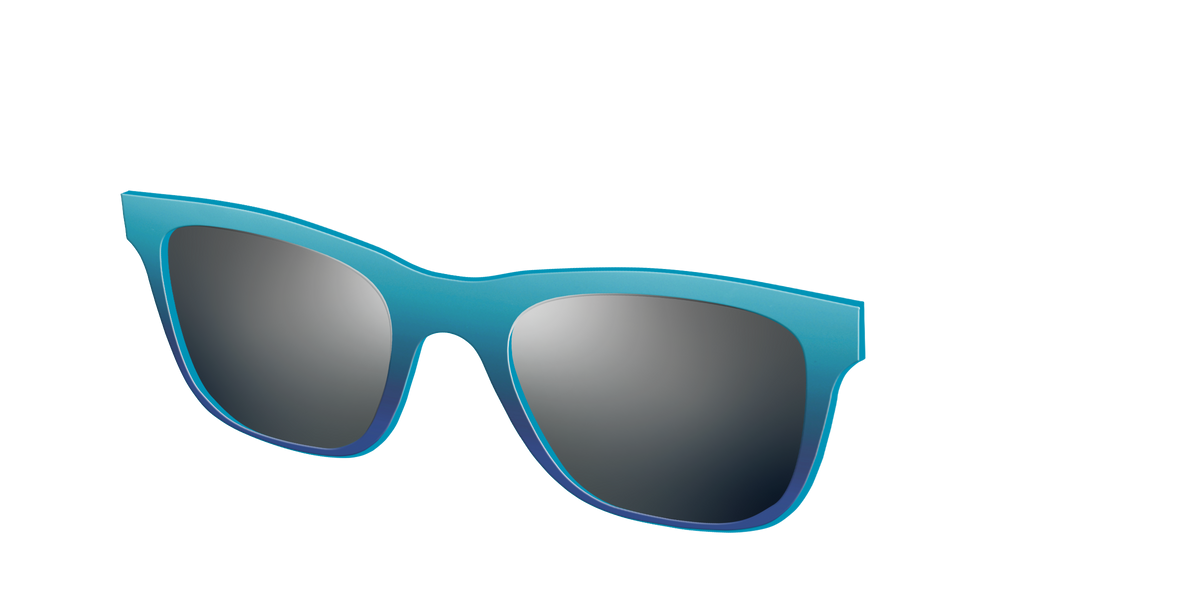 The Polarized Ocean Blue Sun Top - Angle Top Image - Pair Eyewear