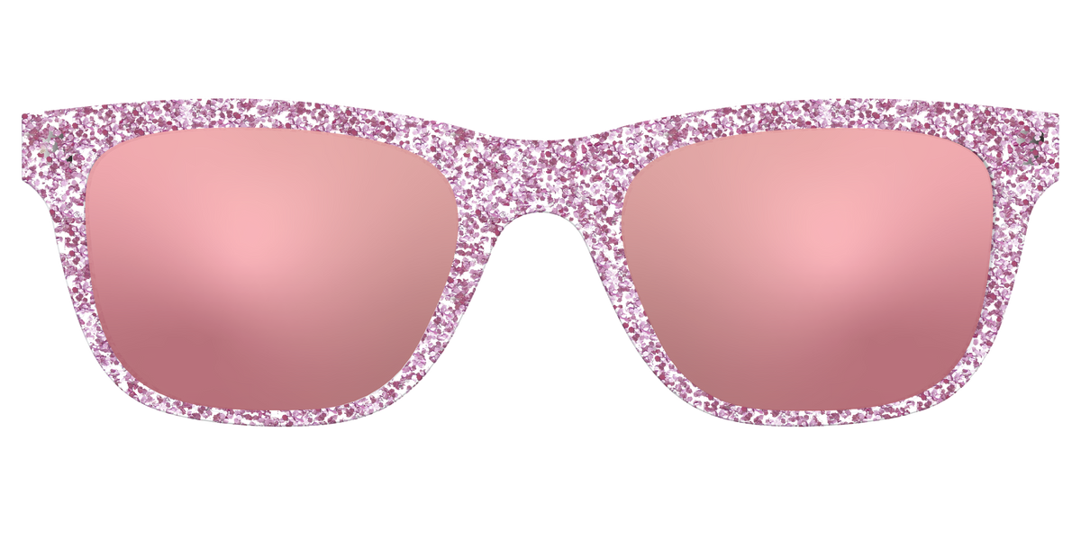 The Polarized Rose Gold Sparkle Sun Top - Front Top Image - Pair Eyewear