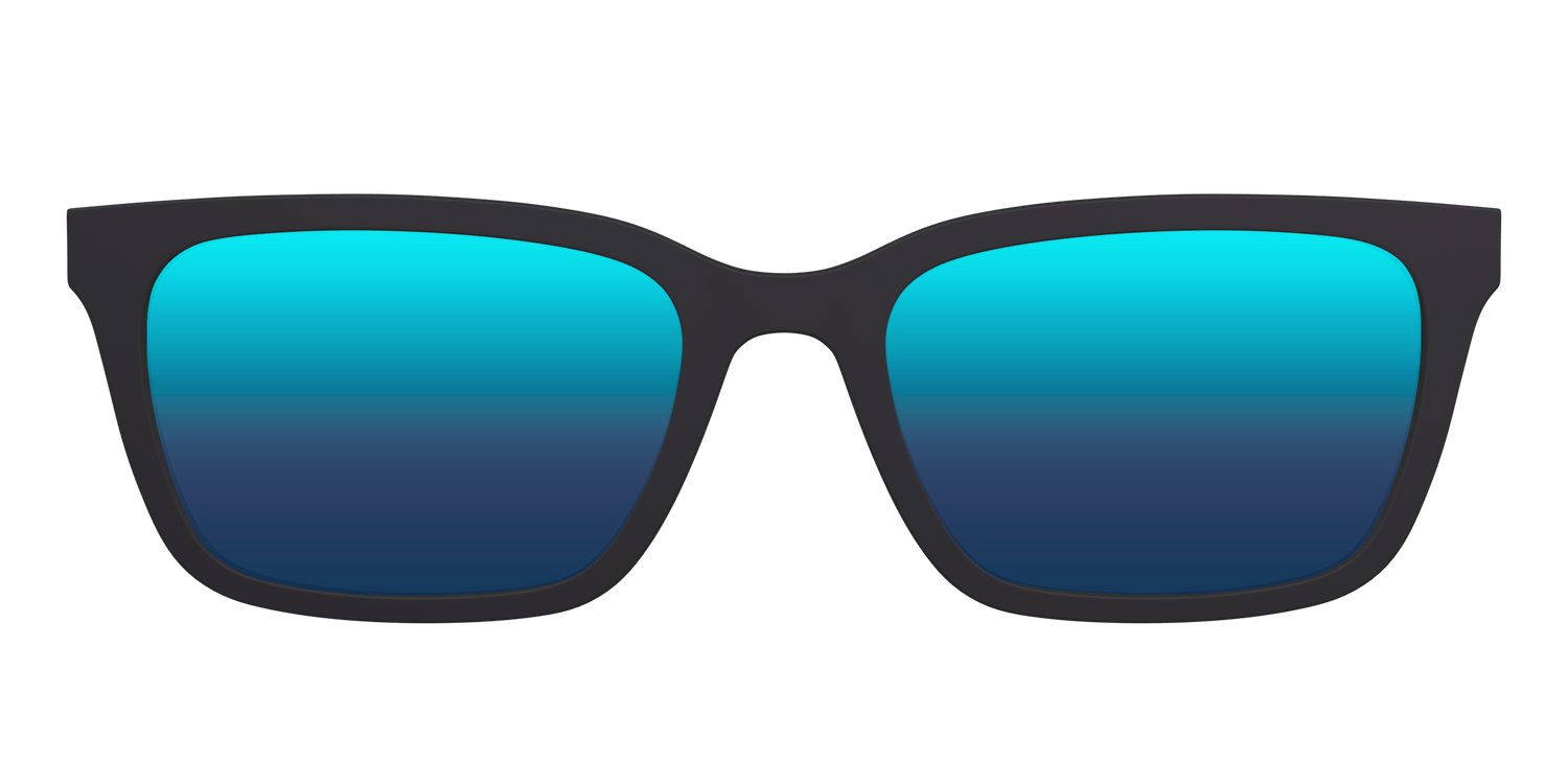 The Polarized Blue Reflective Sun Top - Front Top Image - Pair Eyewear