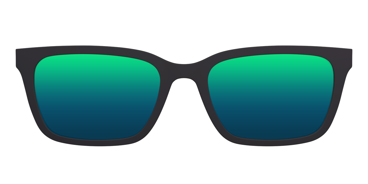 The Polarized Green Reflective Sun Top - Front Top Image - Pair Eyewear
