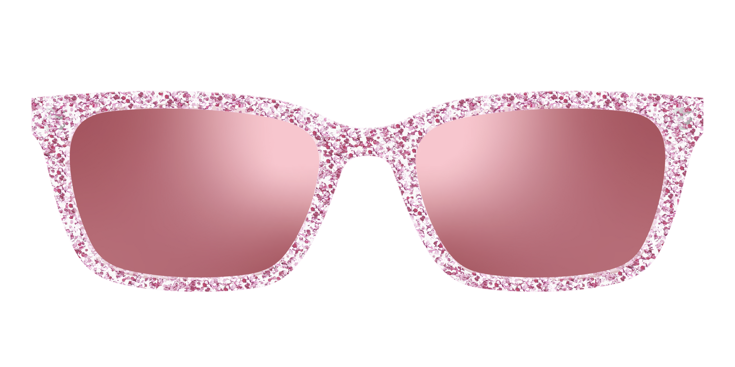 The Polarized Rose Gold Sparkle Sun Top - Front Top Image - Pair Eyewear
