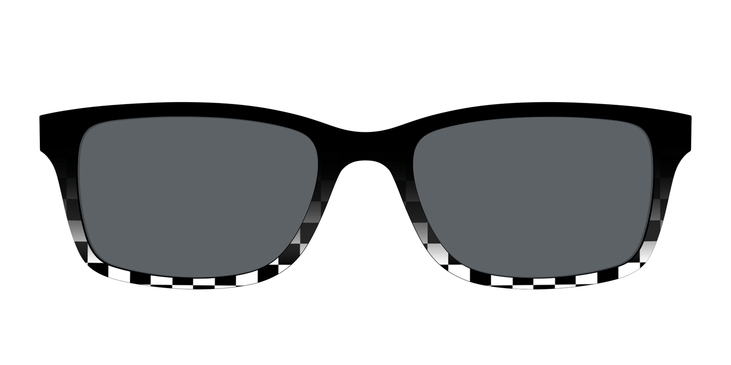 The Polarized Checkerboard Fade Sun Top - Front Top Image - Pair Eyewear