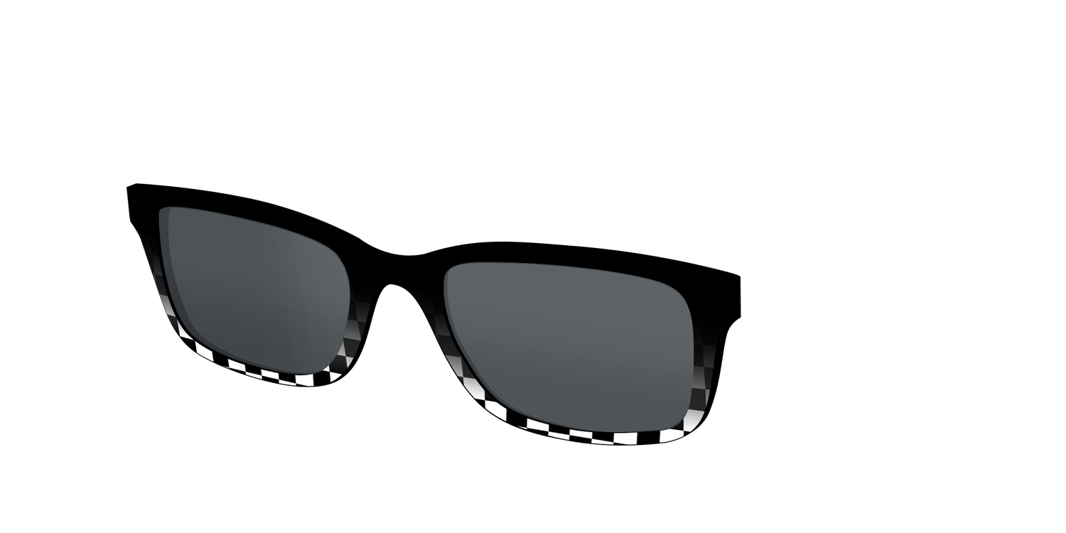 The Polarized Checkerboard Fade Sun Top - Angle Top Image - Pair Eyewear