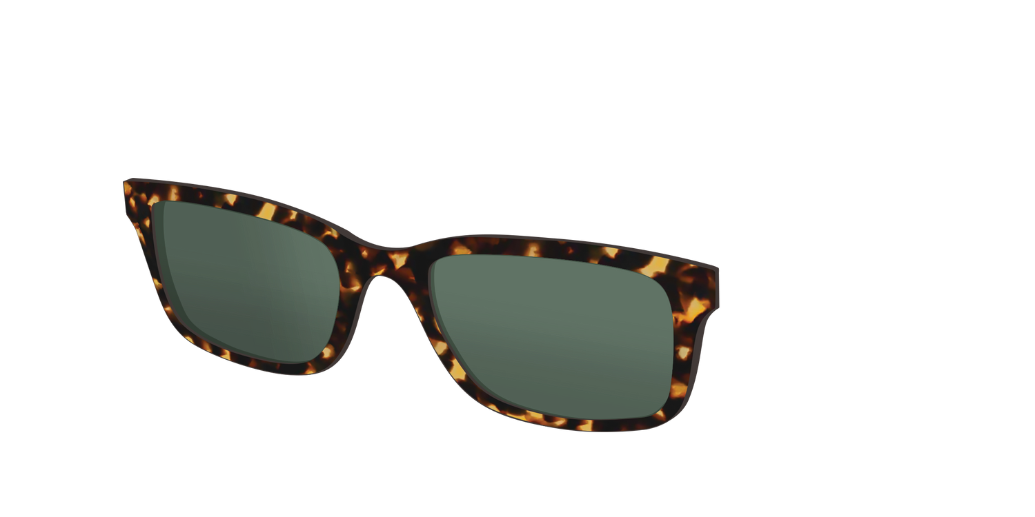The Non-Polarized Green Tortoise Sun Top - Angle Top Image - Pair Eyewear