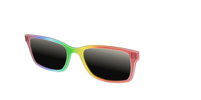 The Polarized Rainbow Gradient Sun Top - Angle Top Thumbnail - Pair Eyewear