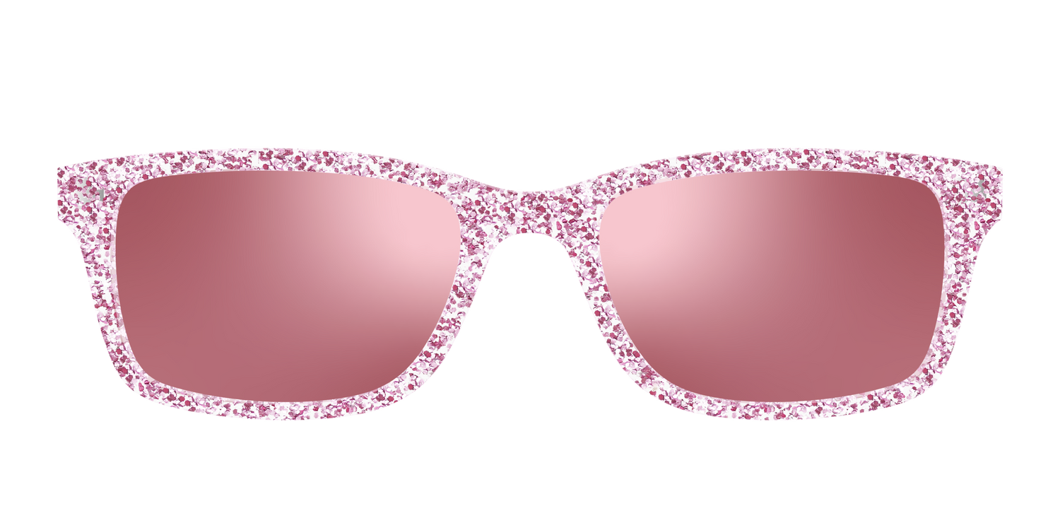 The Polarized Rose Gold Sparkle Sun Top - Front Top Image - Pair Eyewear