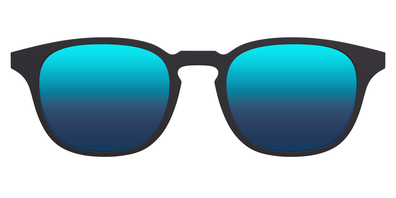 The Polarized Blue Reflective Sun Top - Front Top Image - Pair Eyewear