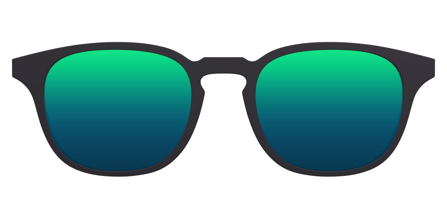 The Polarized Green Reflective Sun Top - Front Top Image - Pair Eyewear