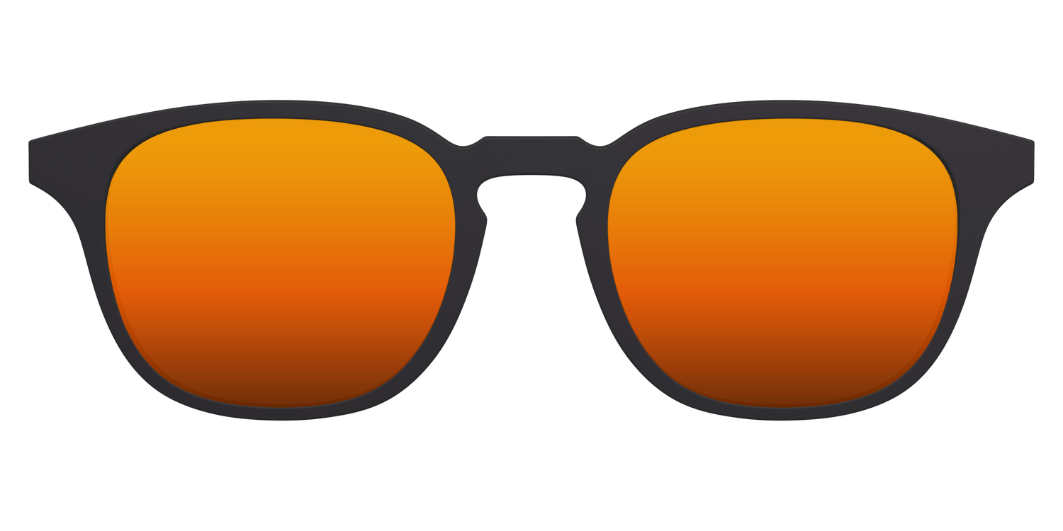 The Polarized Orange Reflective Sun Top - Front Top Image - Pair Eyewear