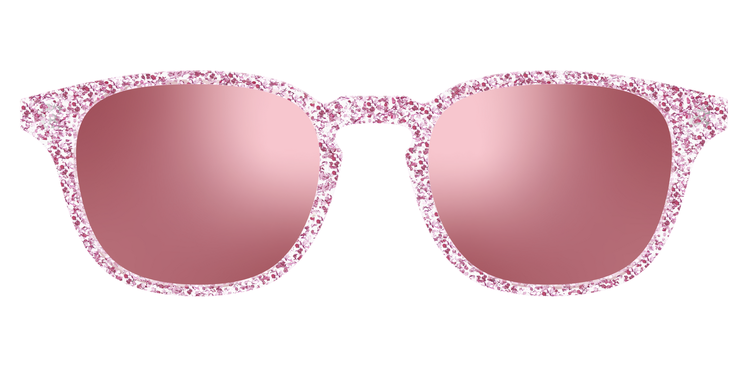The Polarized Rose Gold Sparkle Sun Top - Front Top Image - Pair Eyewear