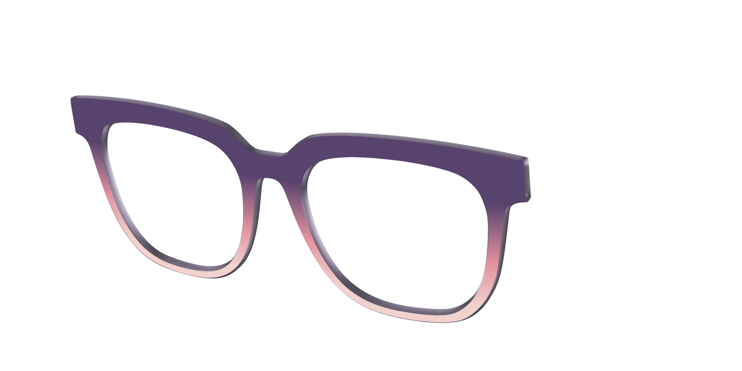 The Acai to Blush Gradient - Angle Top Image - Pair Eyewear