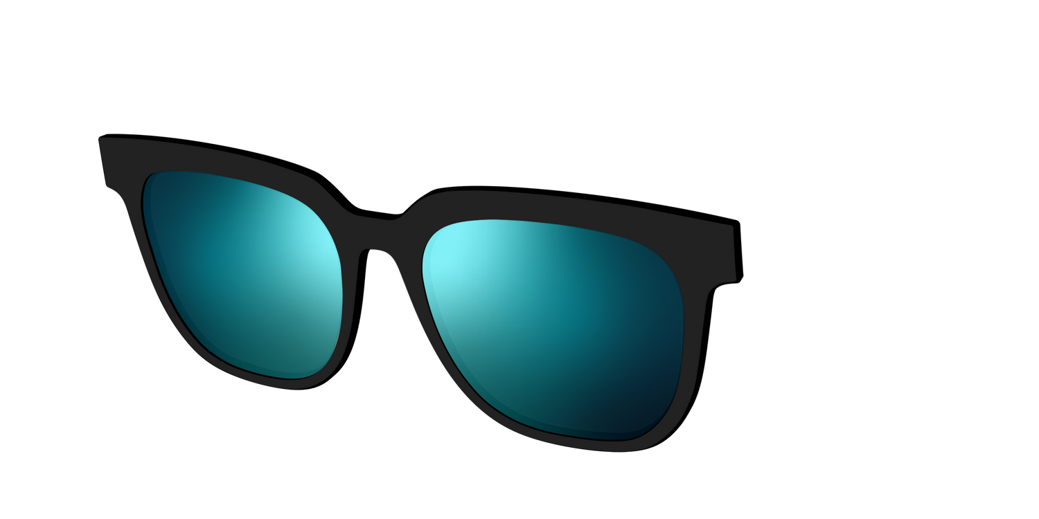 The Polarized Blue Reflective Sun Top - Angle Top Image - Pair Eyewear