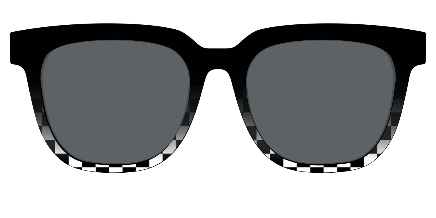 The Polarized Checkerboard Fade Sun Top - Front Top Image - Pair Eyewear