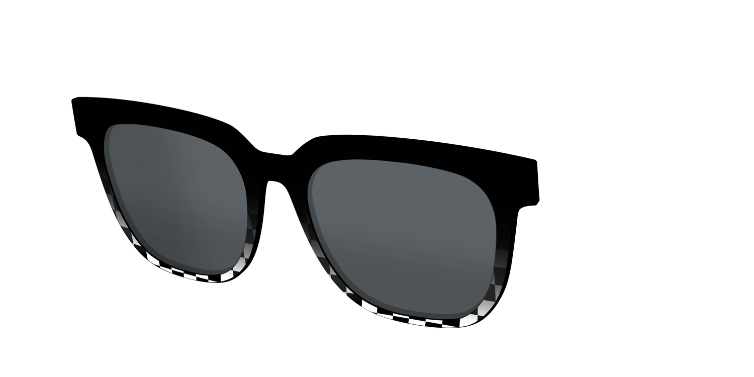 The Polarized Checkerboard Fade Sun Top - Angle Top Image - Pair Eyewear