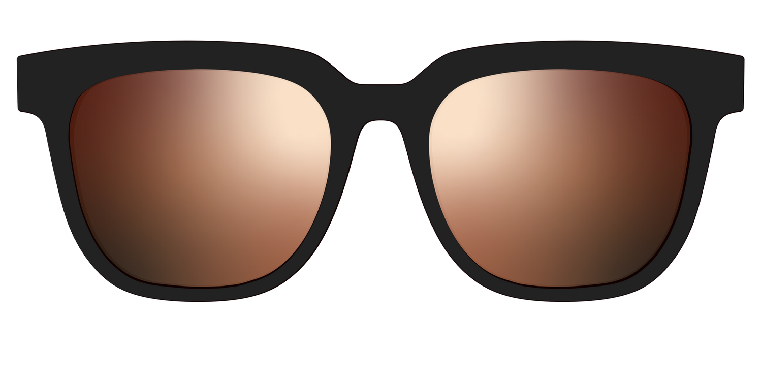 The Polarized Gold Reflective Sun Top - Front Top Image - Pair Eyewear