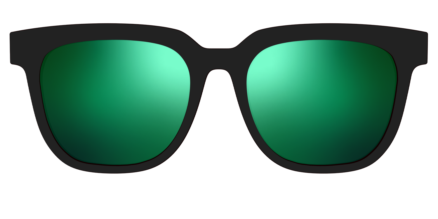The Polarized Green Reflective Sun Top - Front Top Image - Pair Eyewear