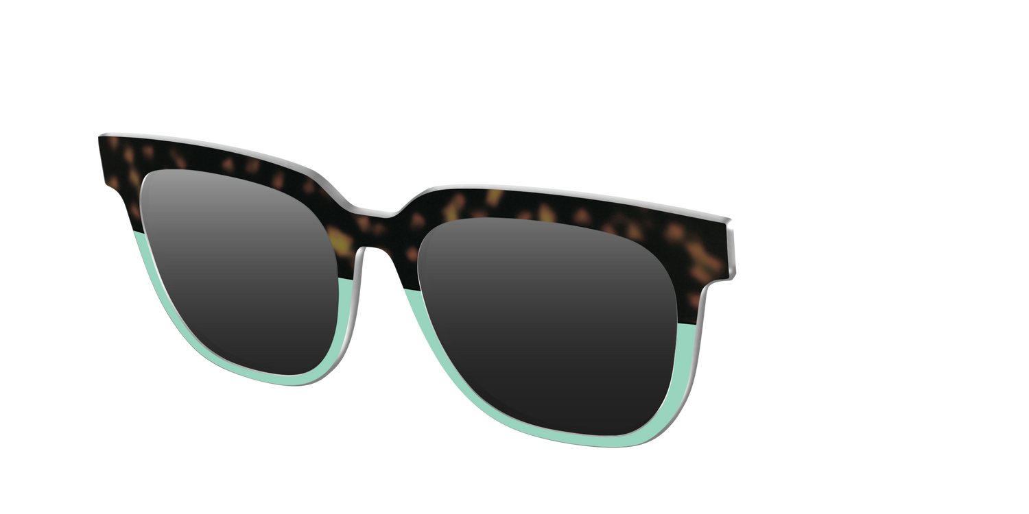 The Polarized Matcha Split Sun Top - Angle Top Image - Pair Eyewear