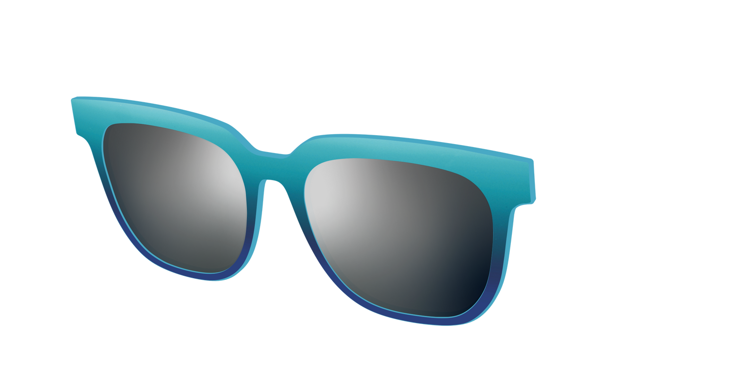 The Polarized Ocean Blue Sun Top - Angle Top Image - Pair Eyewear