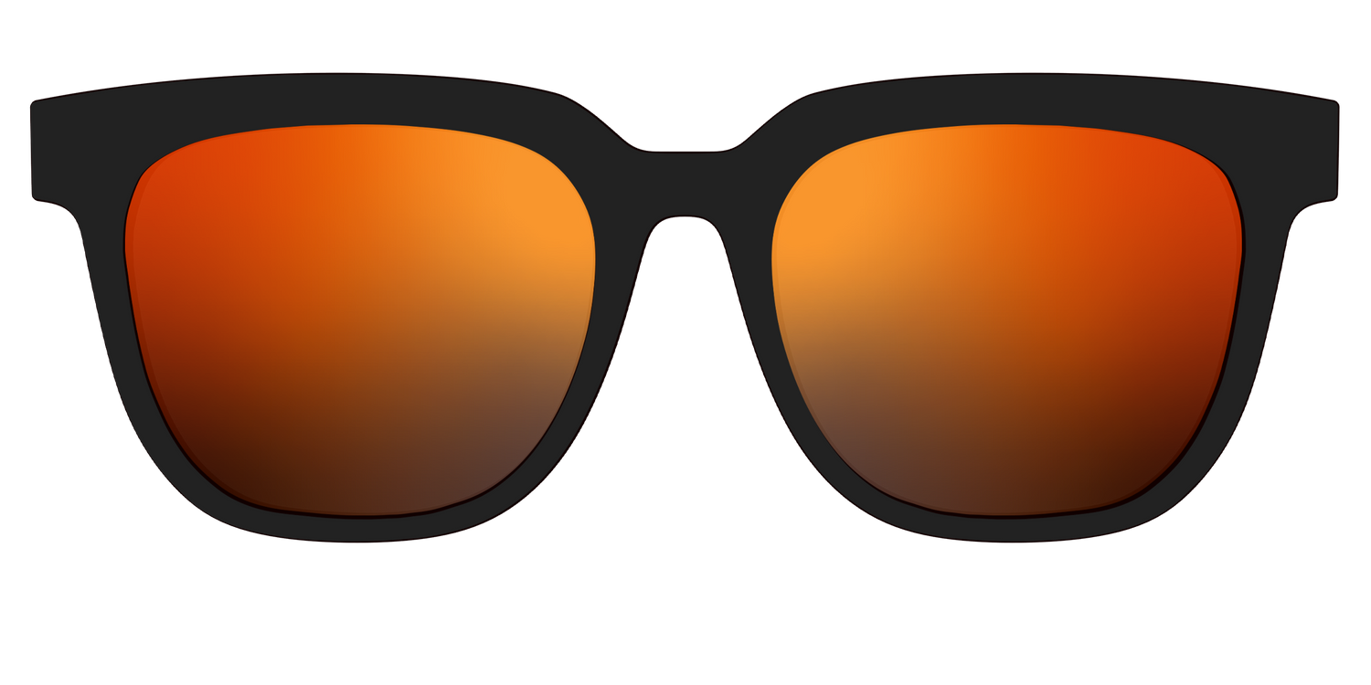 The Polarized Orange Reflective Sun Top - Front Top Image - Pair Eyewear