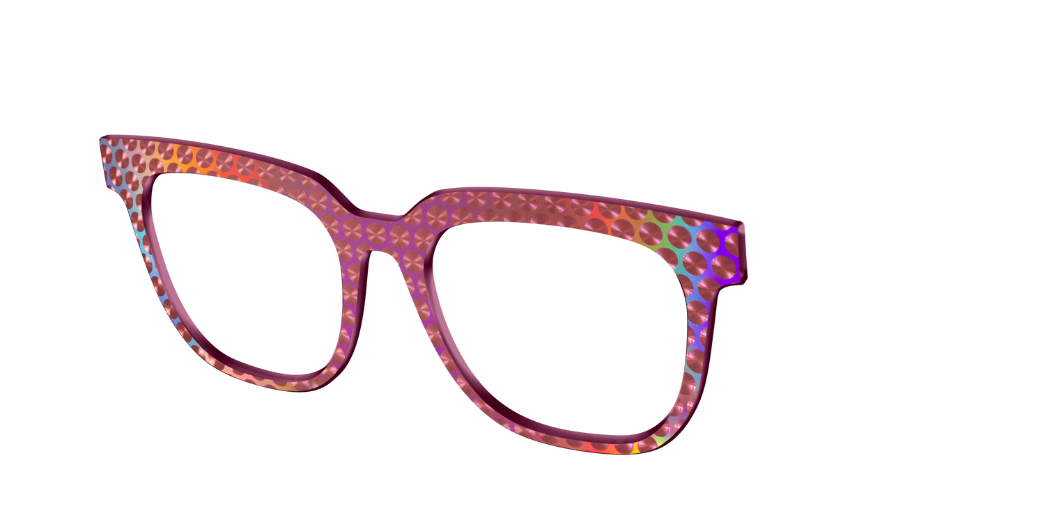 The Pink Holographic Spheres - Angle Top Image - Pair Eyewear