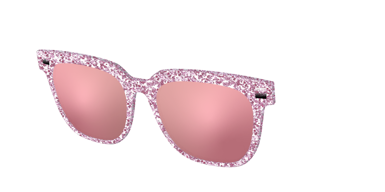The Polarized Rose Gold Sparkle Sun Top - Angle Top Image - Pair Eyewear