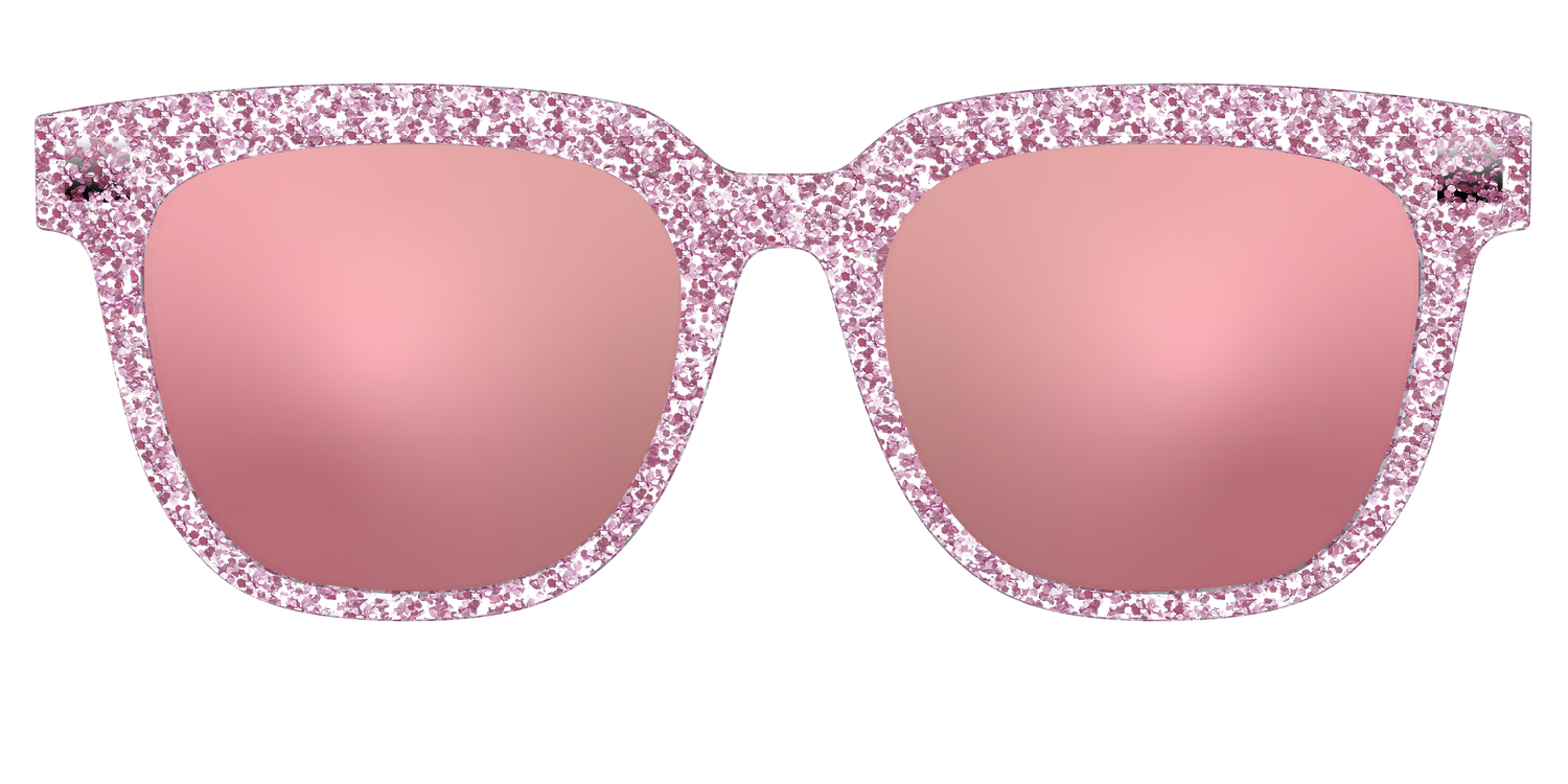 The Polarized Rose Gold Sparkle Sun Top - Front Top Image - Pair Eyewear