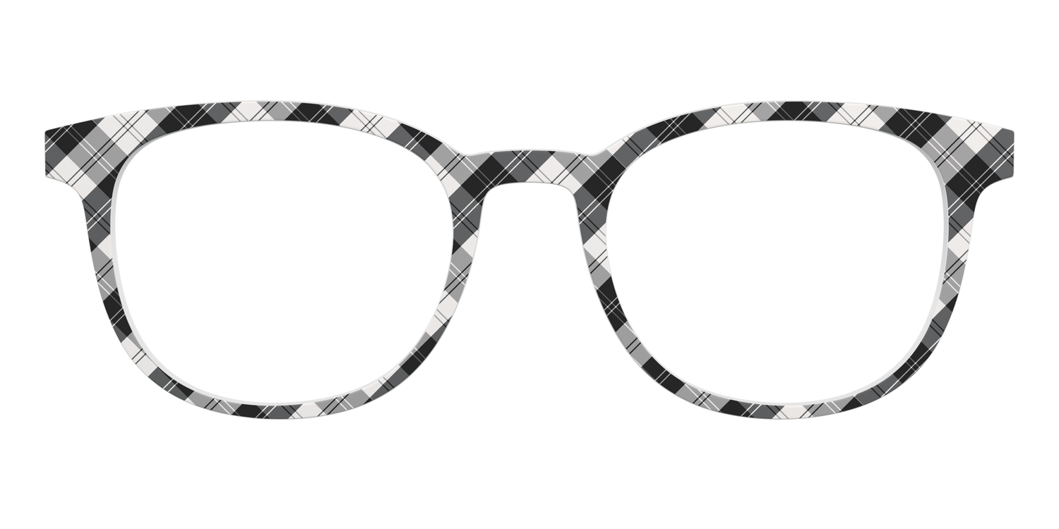 The B&W Plaid - Front Top Image - Pair Eyewear