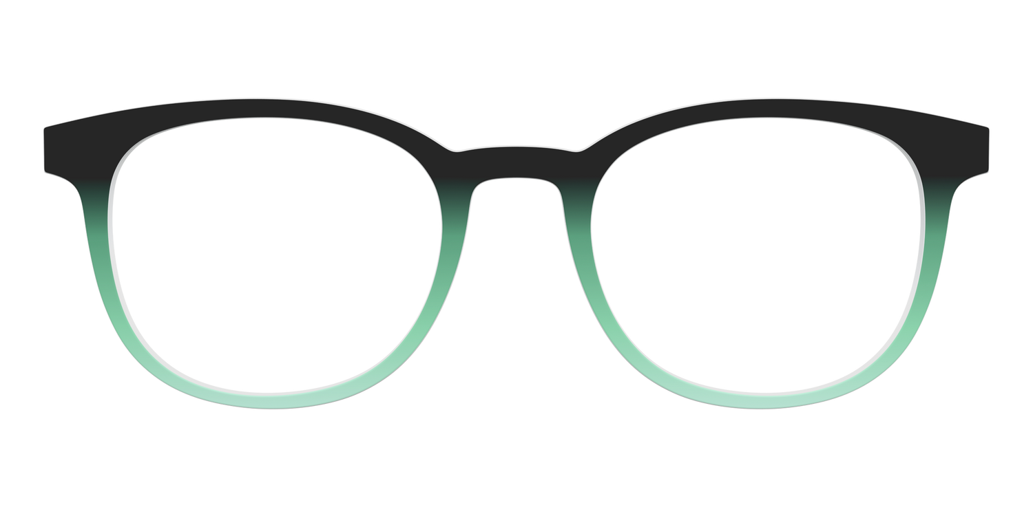 The Black to Spearmint Gradient - Front Top Image - Pair Eyewear