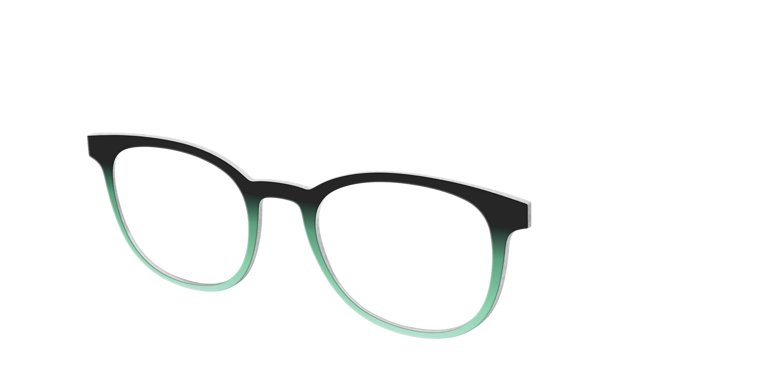 The Black to Spearmint Gradient - Angle Top Image - Pair Eyewear