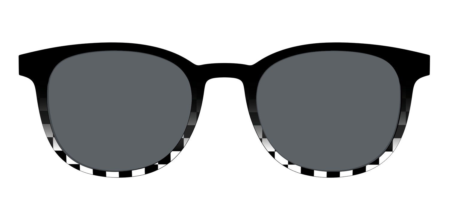 The Polarized Checkerboard Fade Sun Top - Front Top Image - Pair Eyewear