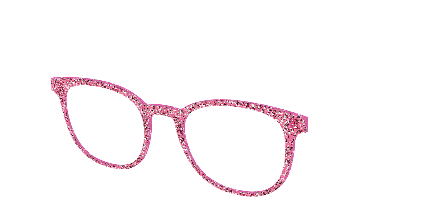 The Hot Pink Sparkle - Angle Top Image - Pair Eyewear