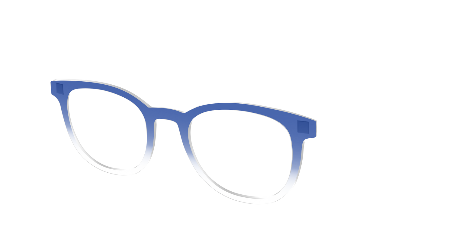 The Indigo Gradient Crystal - Angle Top Image - Pair Eyewear