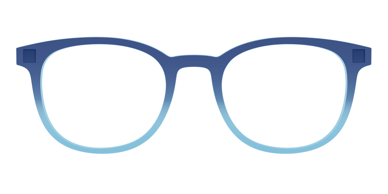 The Indigo to Sky Blue Gradient Crystal - Front Top Image - Pair Eyewear