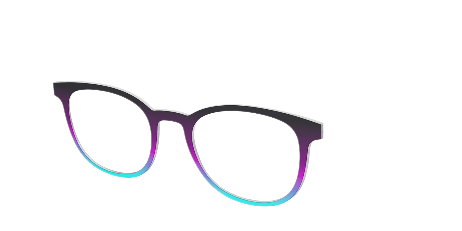The Licorice to Seafoam Gradient - Angle Top Image - Pair Eyewear