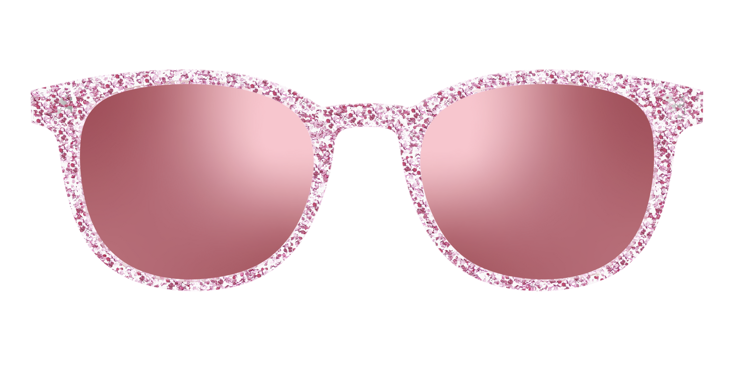 The Polarized Rose Gold Sparkle Sun Top - Front Top Image - Pair Eyewear