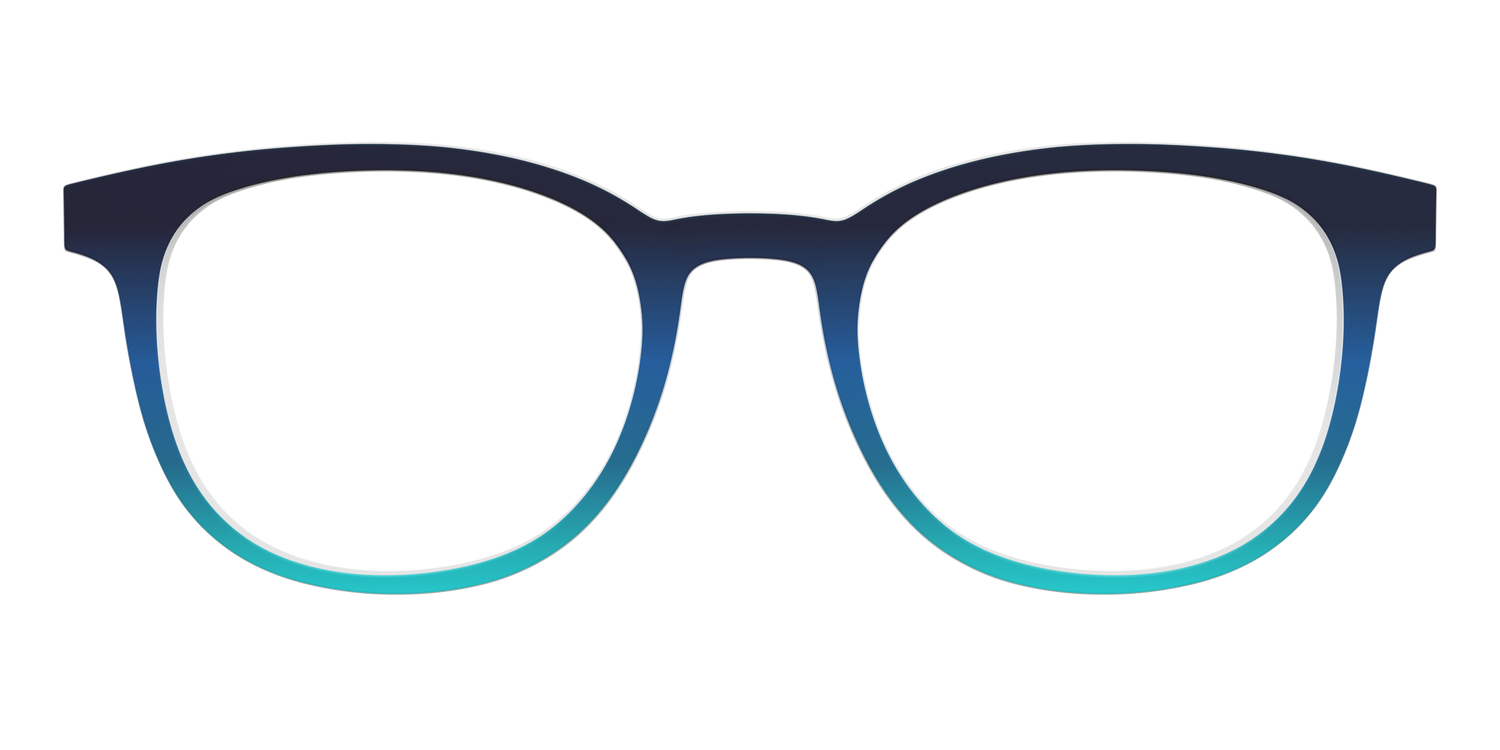 The Royal Blue to Seafoam Gradient - Front Top Image - Pair Eyewear
