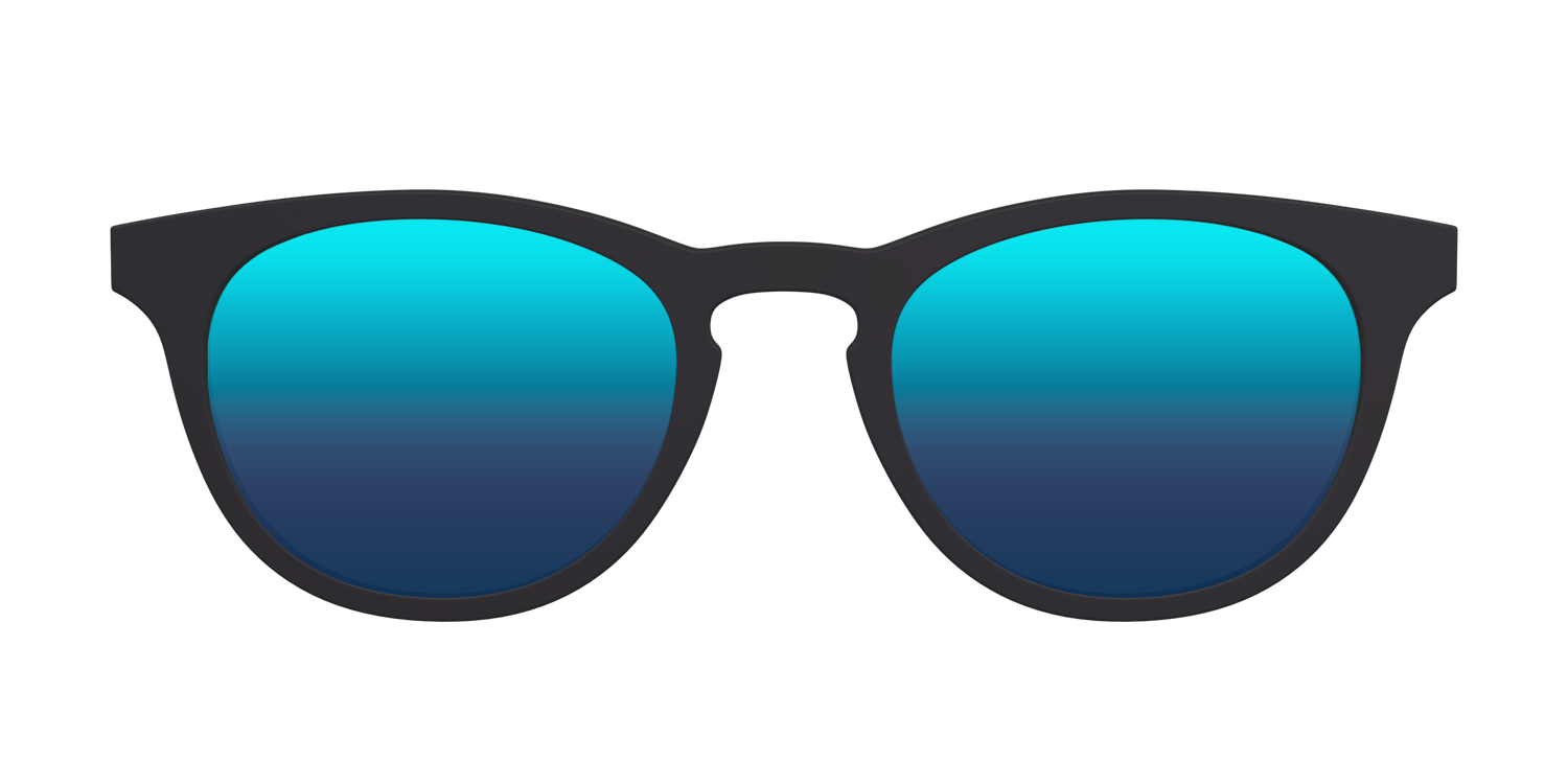The Polarized Blue Reflective Sun Top - Front Top Image - Pair Eyewear