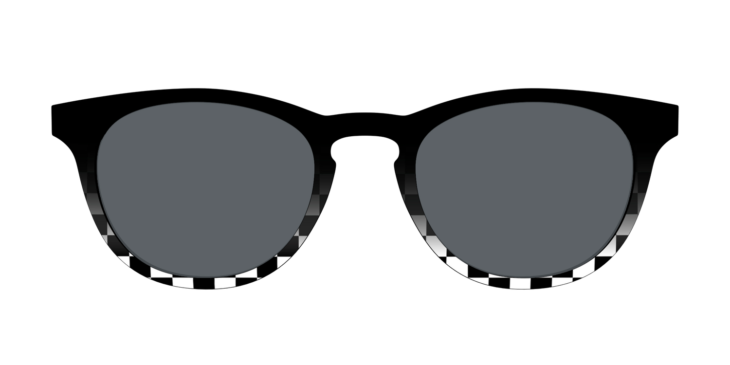 The Polarized Checkerboard Fade Sun Top - Front Top Image - Pair Eyewear