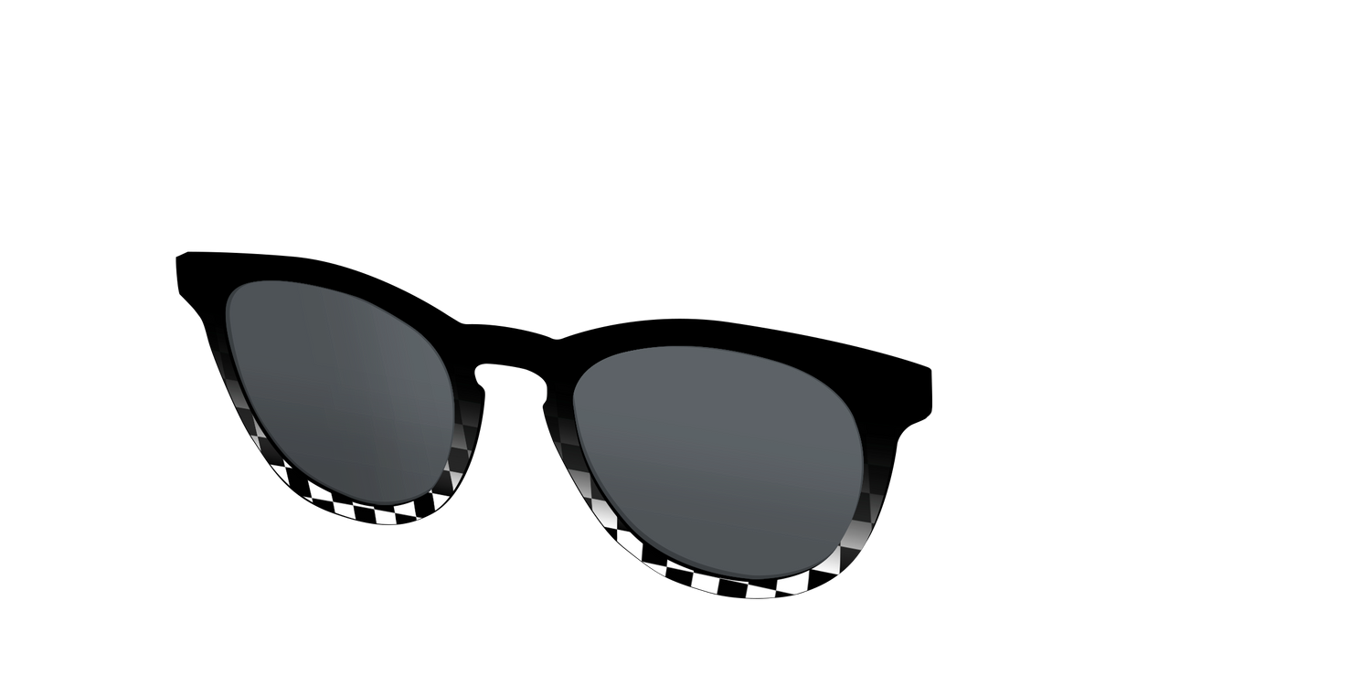 The Polarized Checkerboard Fade Sun Top - Angle Top Image - Pair Eyewear