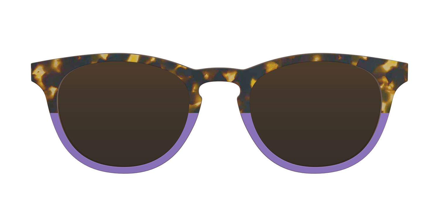 The Polarized Lavender Tortoise Split Sun Top - Front Top Image - Pair Eyewear