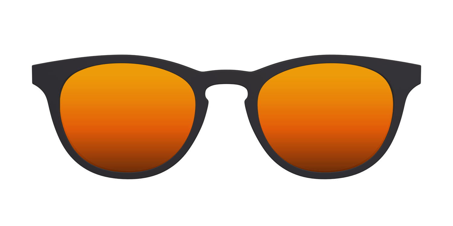 The Polarized Orange Reflective Sun Top - Front Top Image - Pair Eyewear