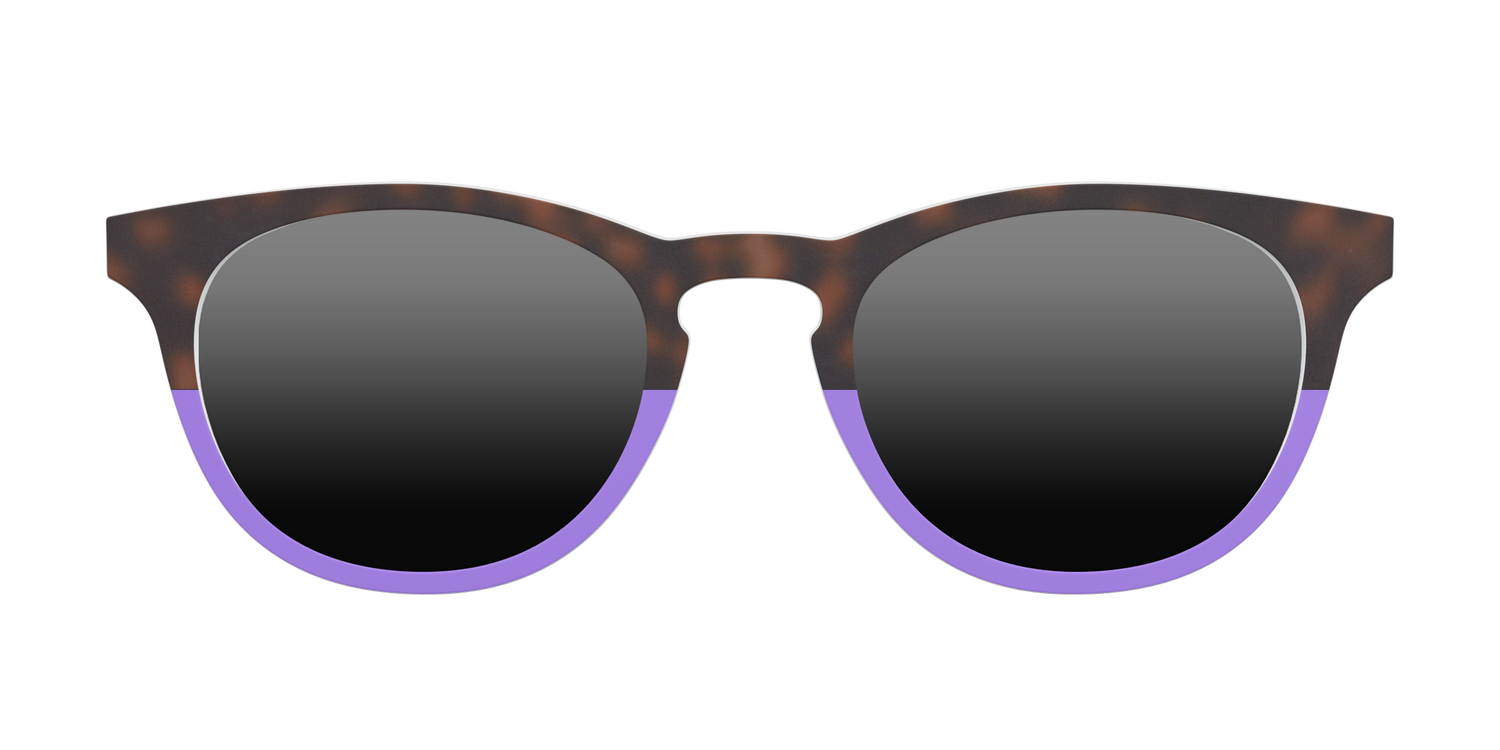 The Polarized Purple Tortoise Sun Top - Front Top Image - Pair Eyewear