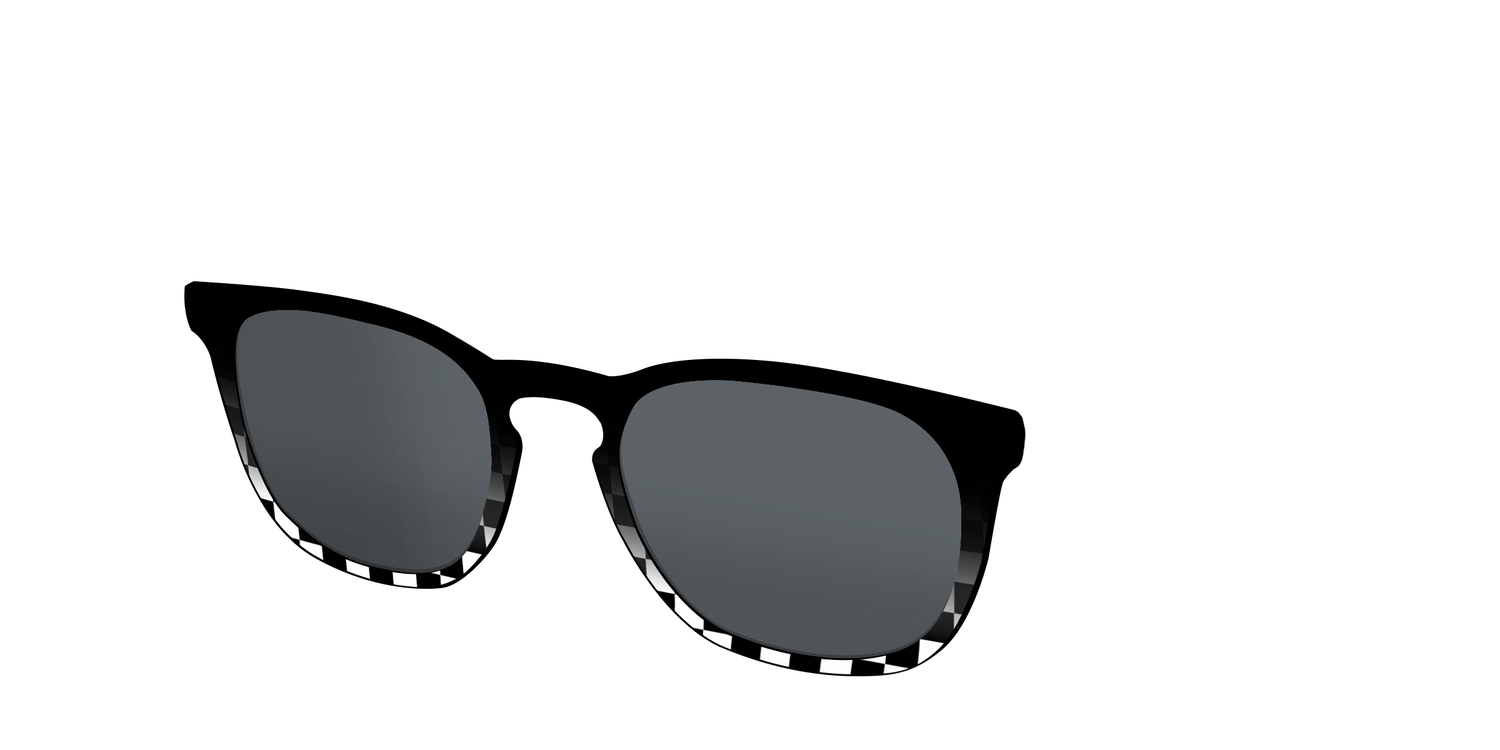 The Polarized Checkerboard Fade Sun Top - Angle Top Image - Pair Eyewear