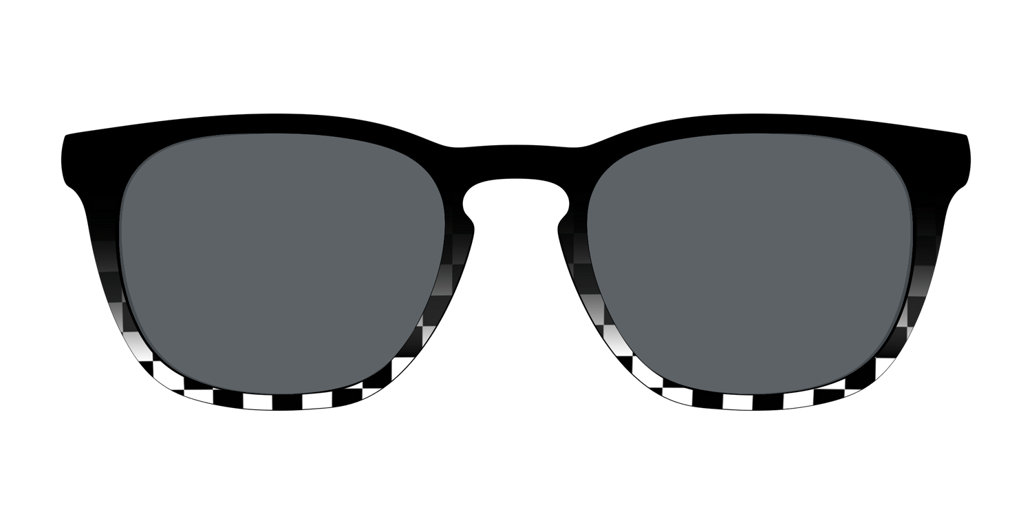 The Polarized Checkerboard Fade Sun Top - Front Top Image - Pair Eyewear