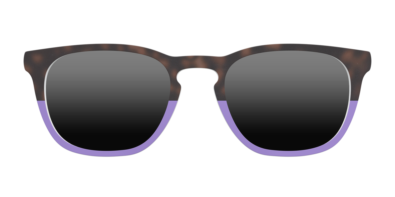The Polarized Purple Tortoise Sun Top - Front Top Image - Pair Eyewear